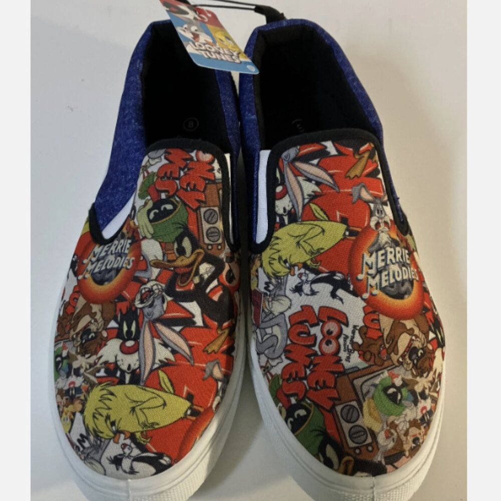 Looney Tunes Slip-On Shoes Taz & Bugs Bunny Men’s Size 10 NEW That’s All Folks